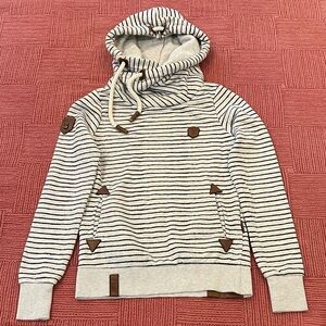 Naketano women’s XS Striped Darth wrap / criss cross Neck Sweater